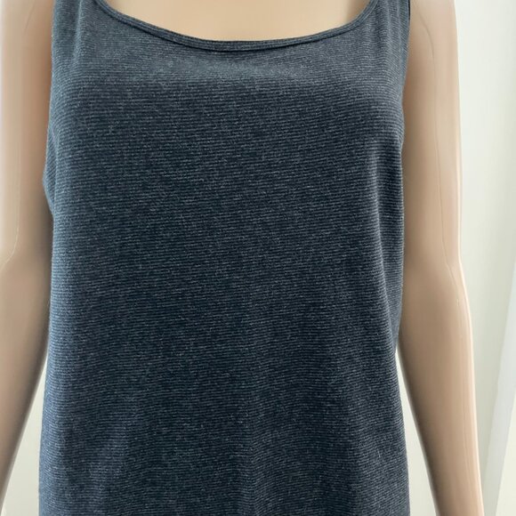 Eileen Fisher Charcoal Grey Striped Tank  Size XL Cotton Blend - Picture 4 of 5